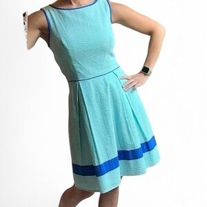 Jessica Simpson Seersucker Sleeveless A-Line Dress | Size 4